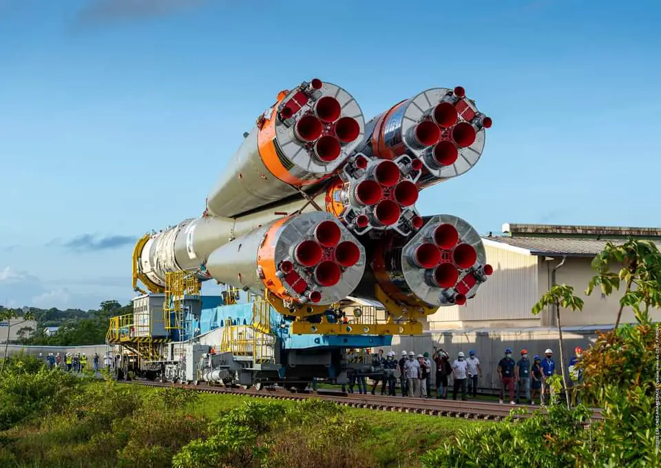 Soyuz rocket ready to launch with UAE’s Falcon Eye 2 military satellite