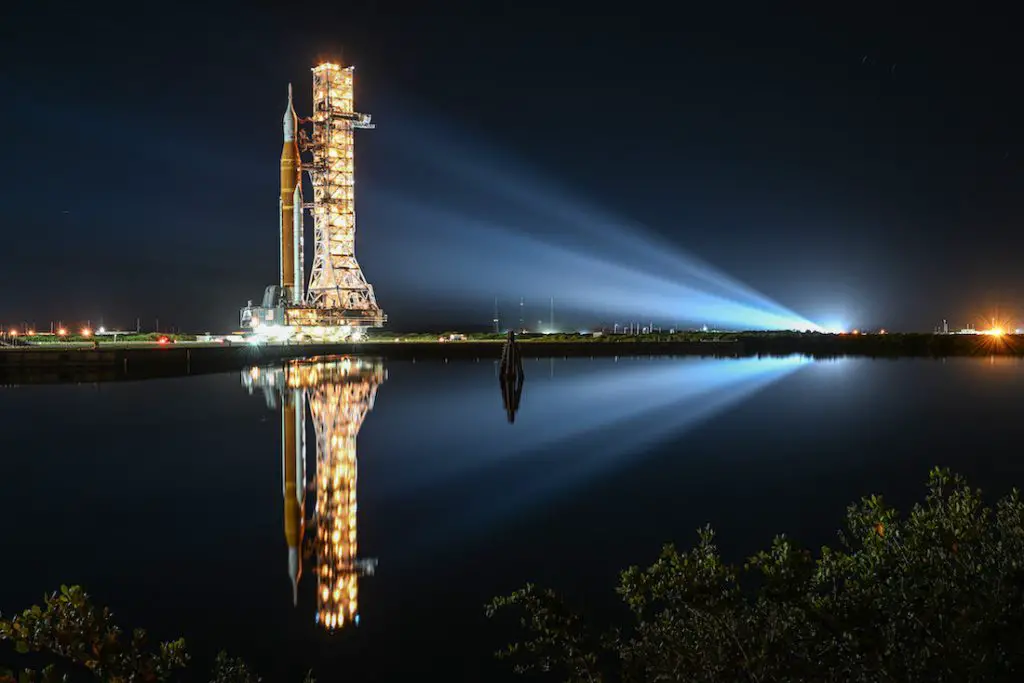 NASA’s SLS moon rocket returns to launch pad for more testing