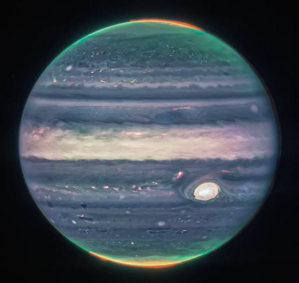 Webb images of Jupiter show auroras, rings, moons