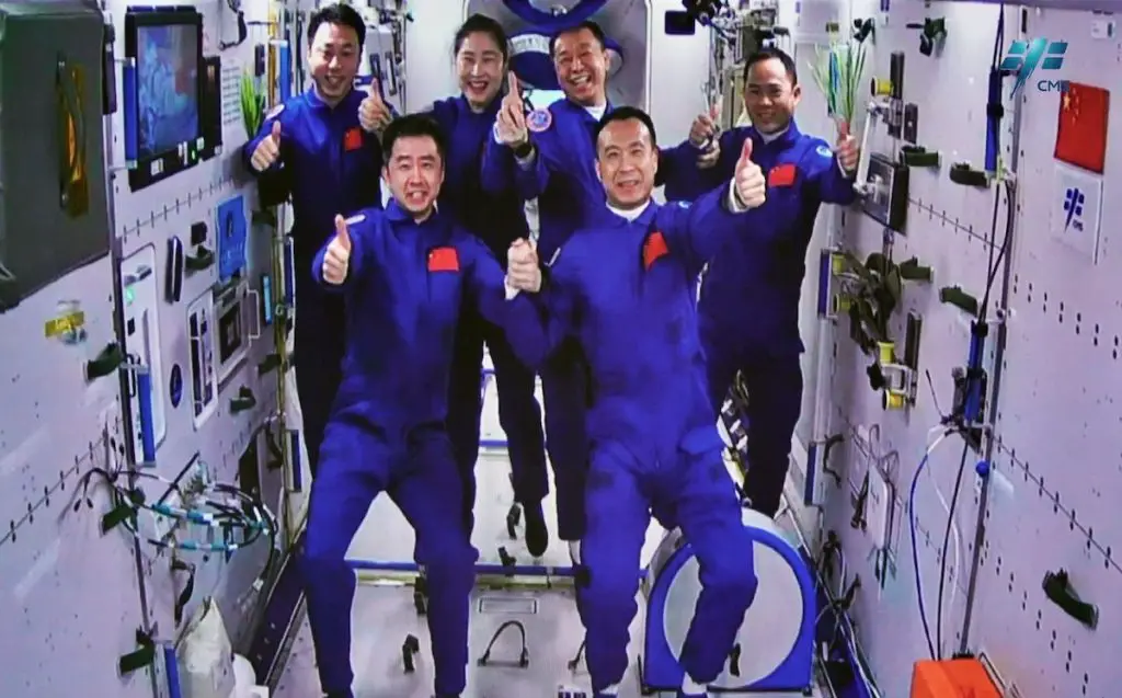 Chinese astronauts meet in space for historic crew handover