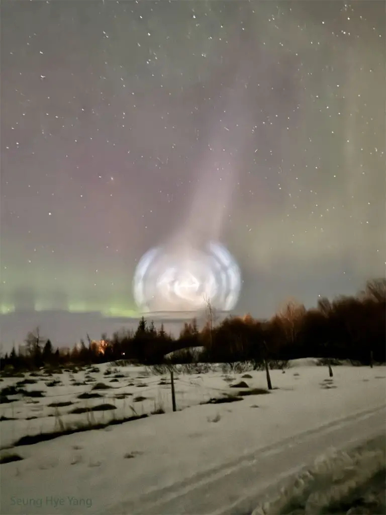 A Galaxy-Shaped Rocket Exhaust Spiral
