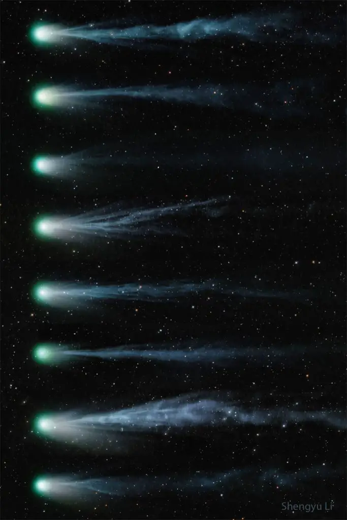 The Changing Ion Tail of Comet Pons-Brooks