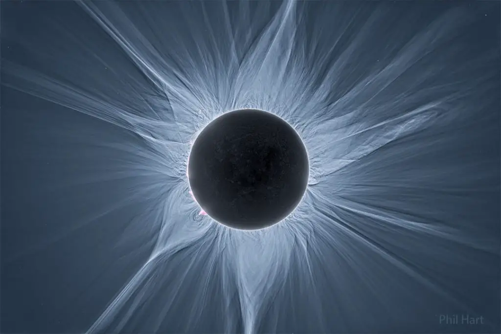 Detailed View of a Solar Eclipse Corona