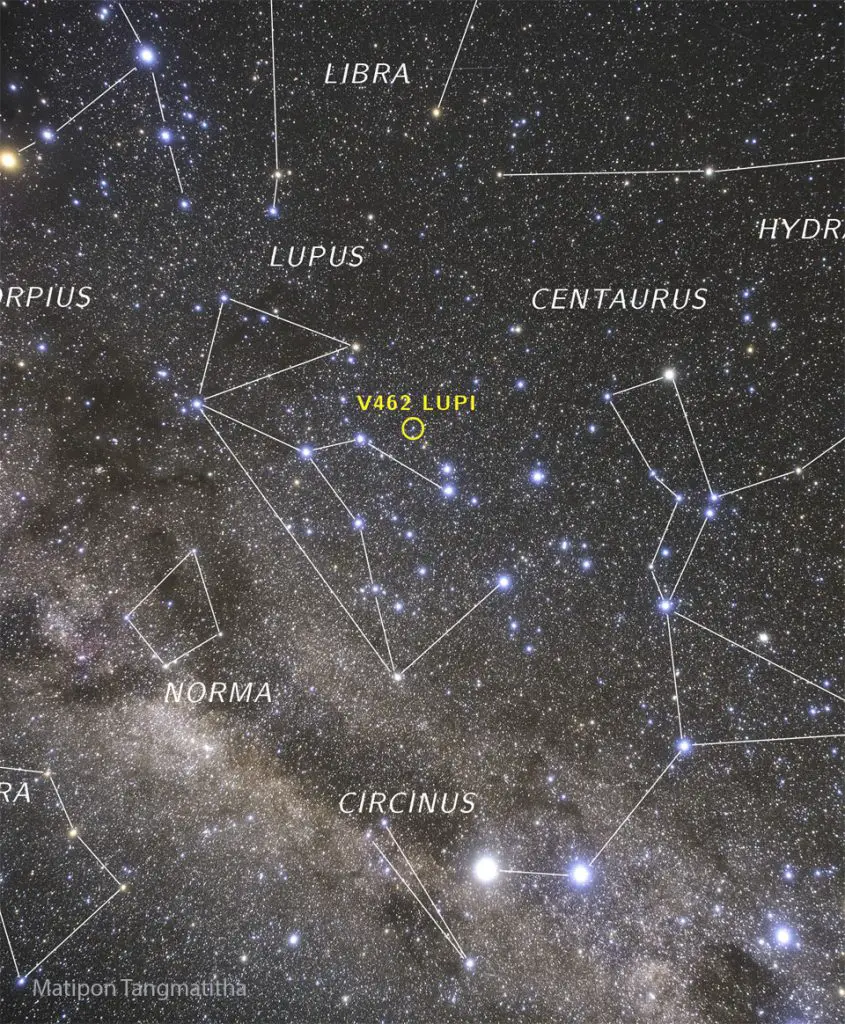 Nova V462 Lupi Now Visible