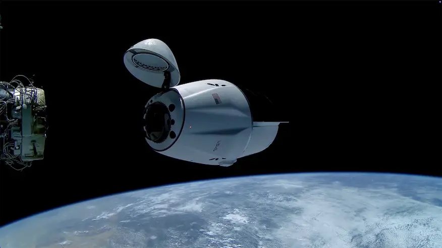 Cargo ship docks with International Space Station