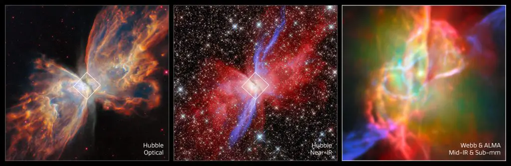 Webb investigates complex heart of a cosmic butterfly