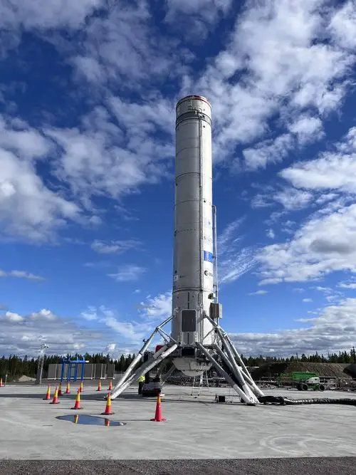 Themis stands on the launch pad