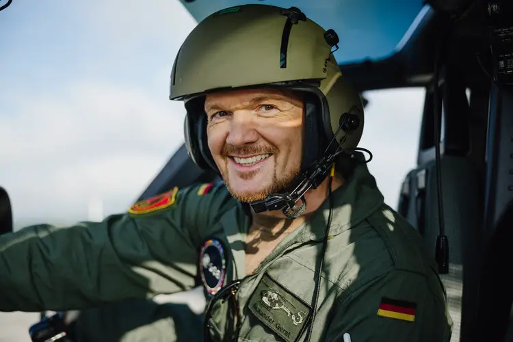 Alexander Gerst during helicopter training