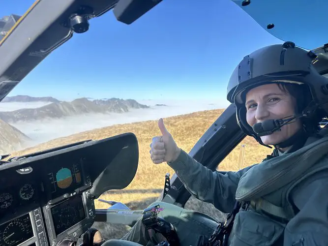 Samantha Cristoforetti during helicopter training