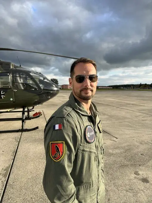 Thomas Pesquet during helicopter training