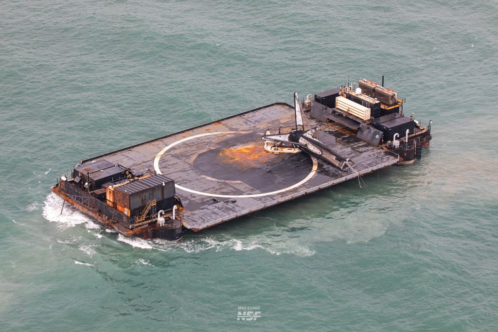 SpaceX Toppled Falcon Booster