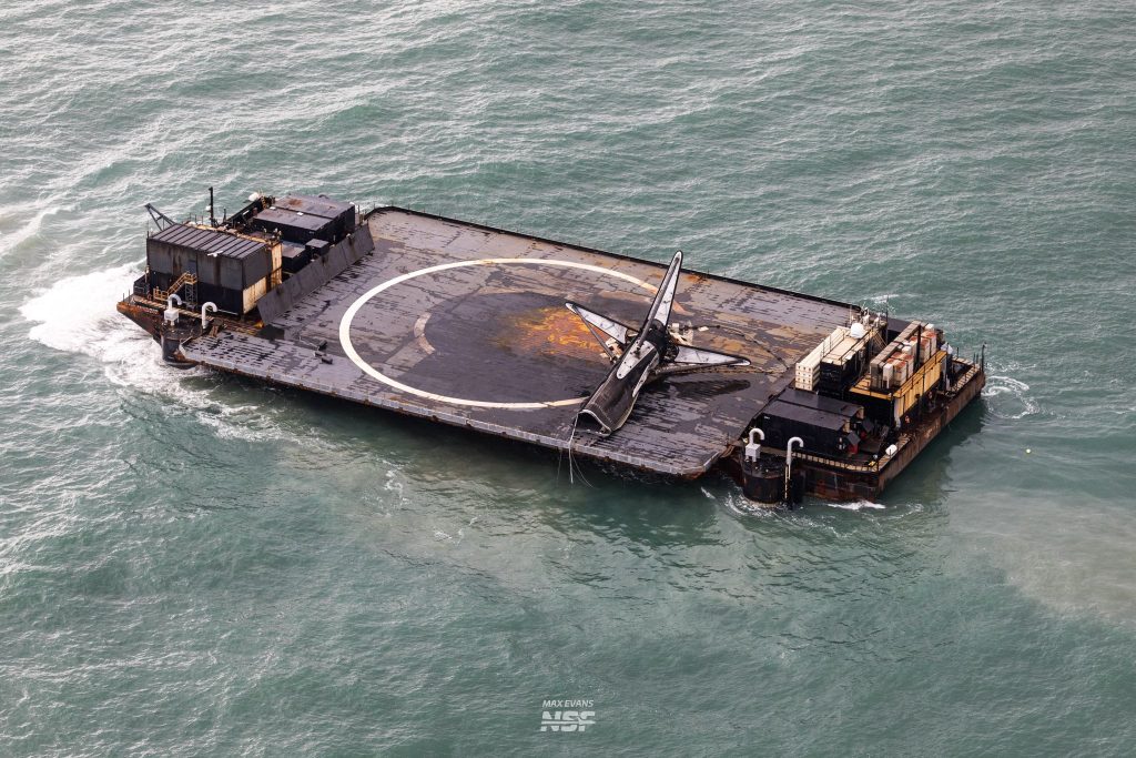 SpaceX Toppled Falcon Booster