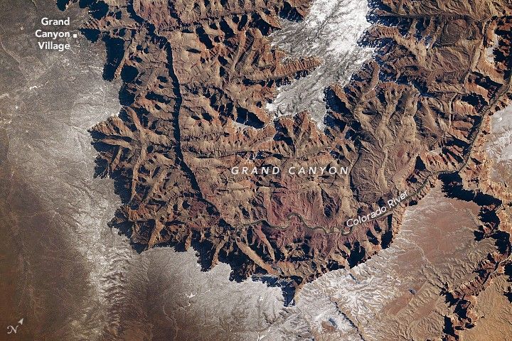A Grand, Snow-Rimmed Canyon