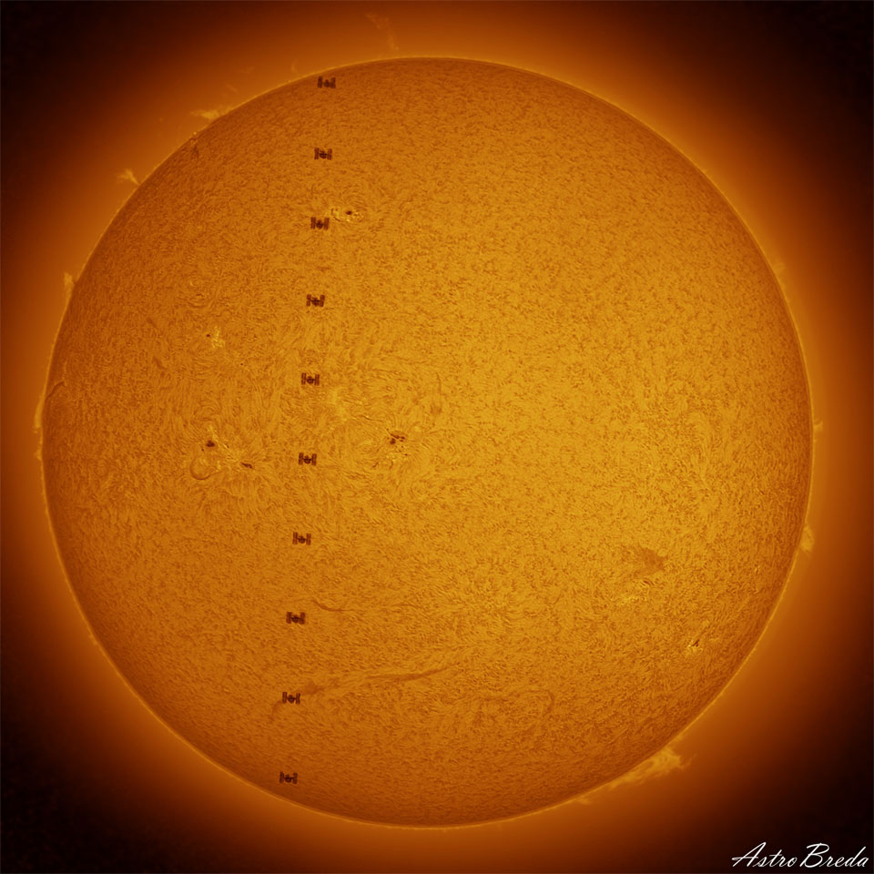 International Space Station Crosses the Sun