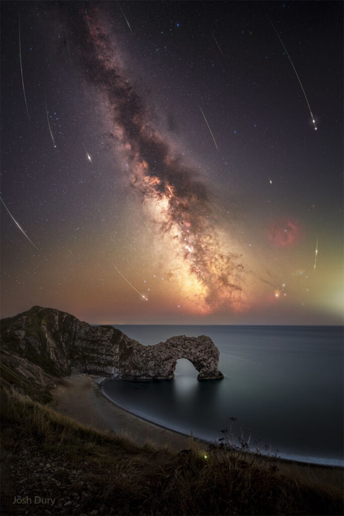 Perseid Meteors from Durdle Door