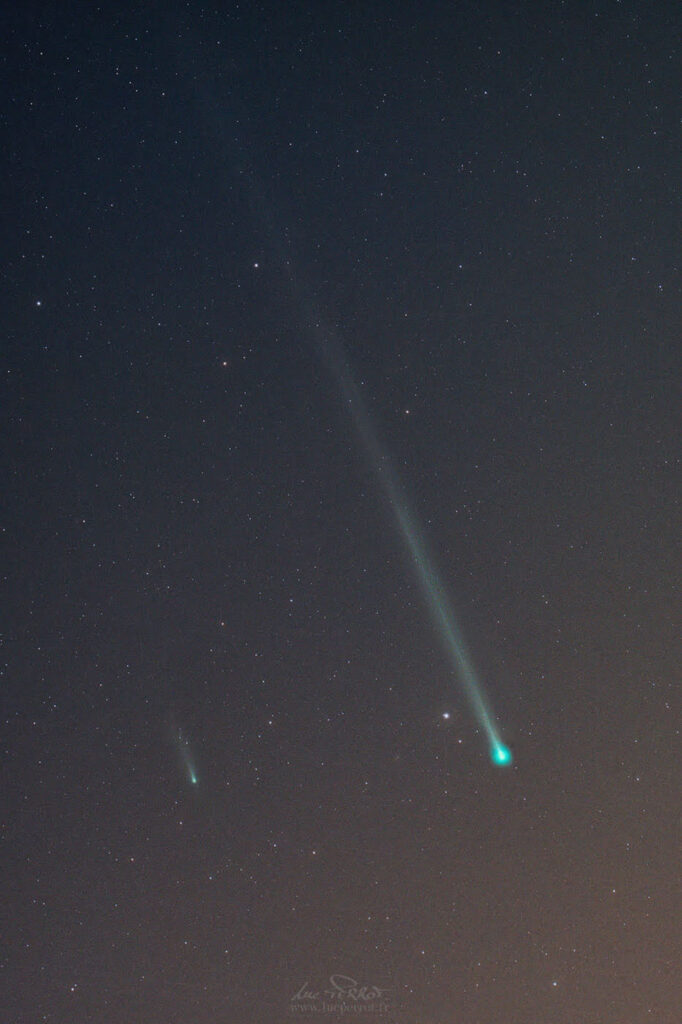Two Camera Comets in One Sky