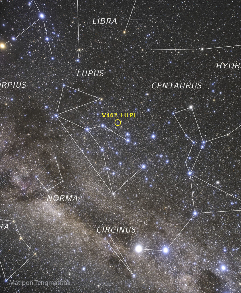 Nova V462 Lupi Now Visible