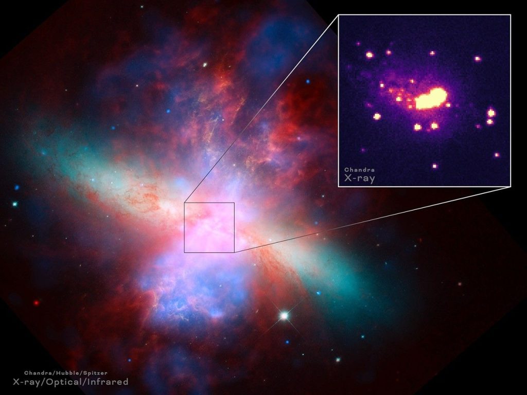 NASA-JAXA’s XRISM Telescope Clocks Hot Wind of Galaxy M82