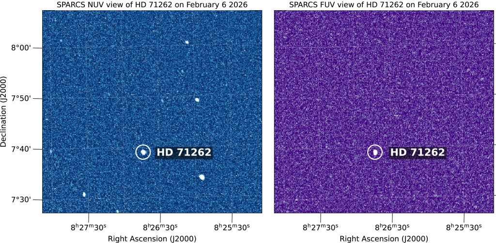 SPARCS CubeSat ‘First Light’ Images