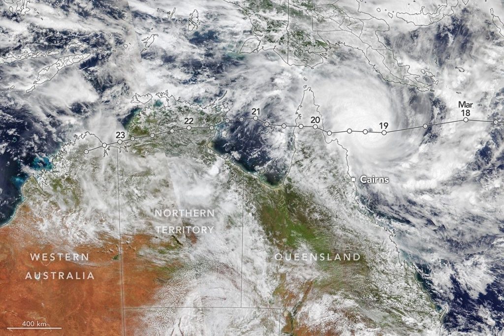 Tropical Cyclone Narelle Crosses Australia