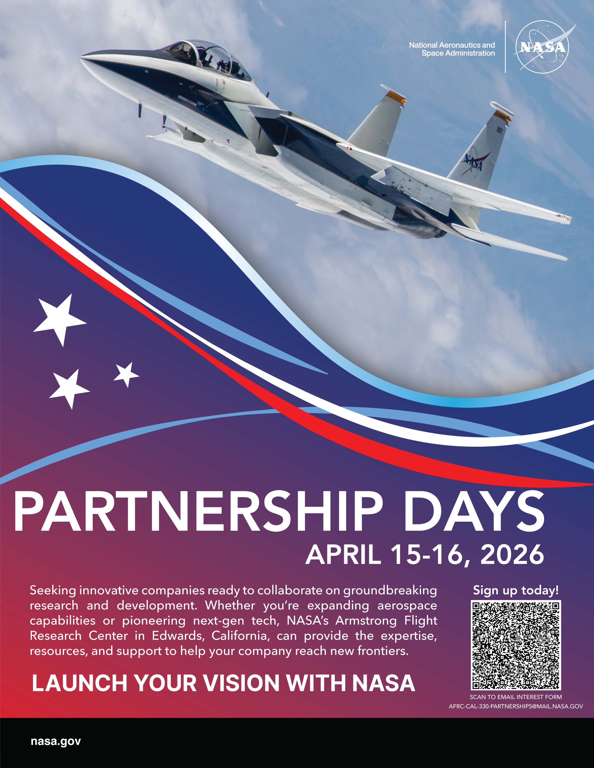 NASA Armstrong to Host Partnership Days April 15-16 - Space Launch Schedule