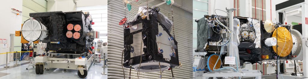 Three ESA-built satellites on show in France