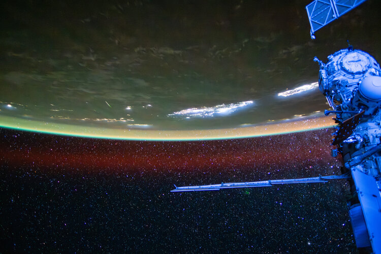 A Lyrid meteor from orbit