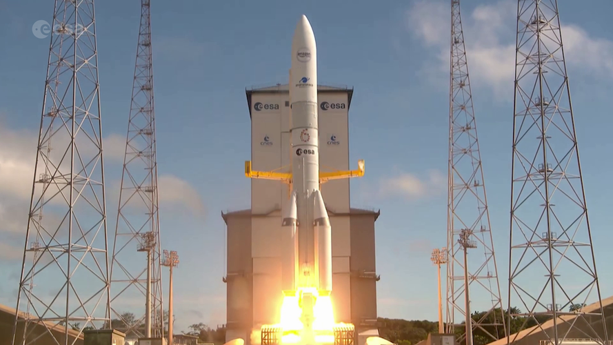 First Ariane 6 liftoff with most powerful boosters