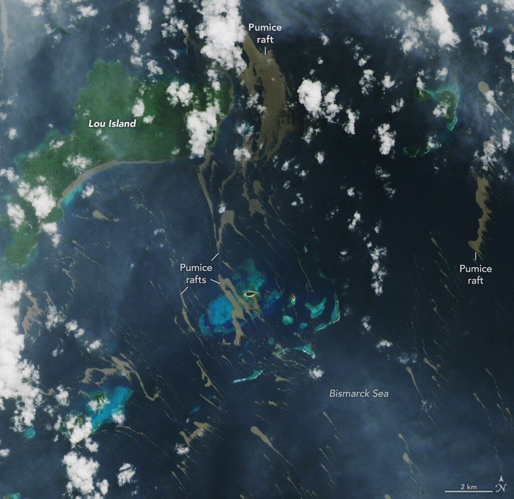 Pumice Rafts Encroach on Admiralty Islands