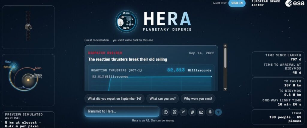 Questions? Ask our Hera Space Companion!