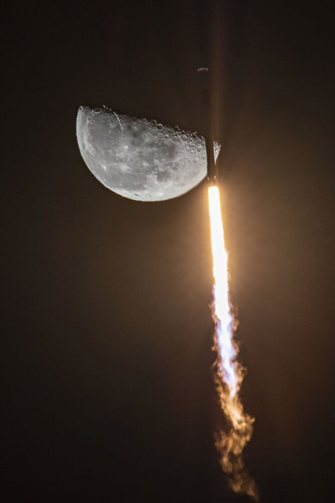 Photos: Sixty more Starlinks rocket through moonlit sky over Cape Canaveral