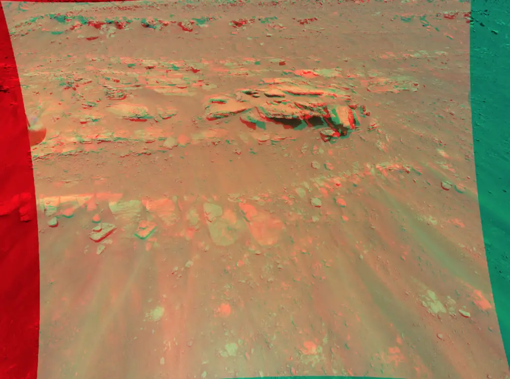 NASA’s Ingenuity Helicopter Captures a Mars Rock Feature in 3D