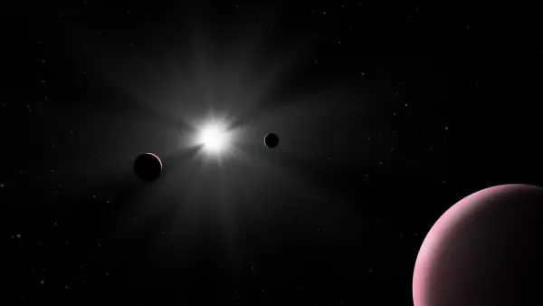 Unique exoplanet photobombs CHEOPS study of nearby star system