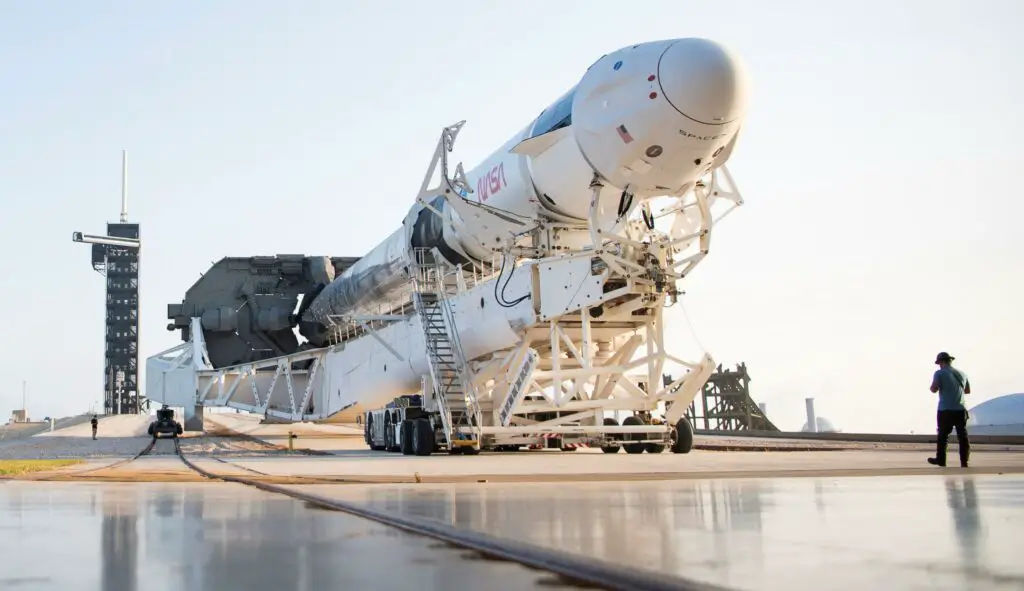 SpaceX fires up sooty Falcon booster ahead of historic astronaut launch