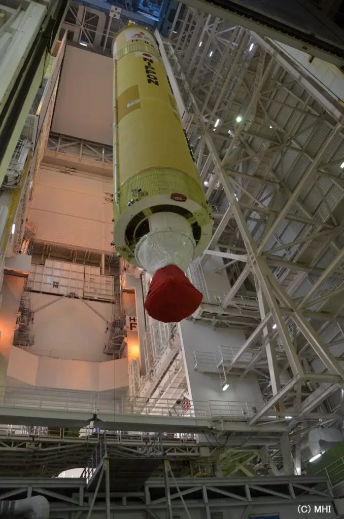 Japanese H-2A rocket ready for launch with navigation satellite