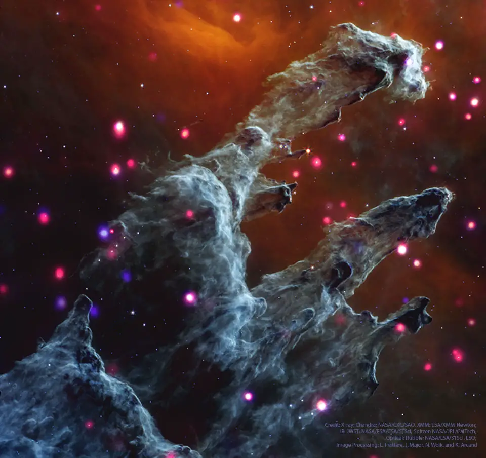 The Eagle Nebula with X-ray Hot Stars