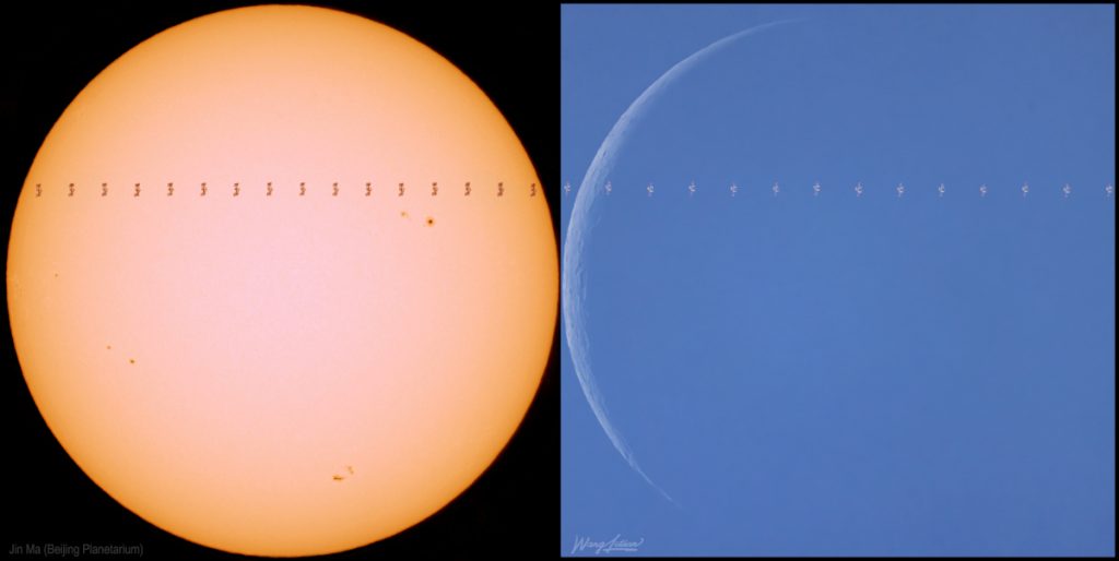 Sun and Moon and ISS