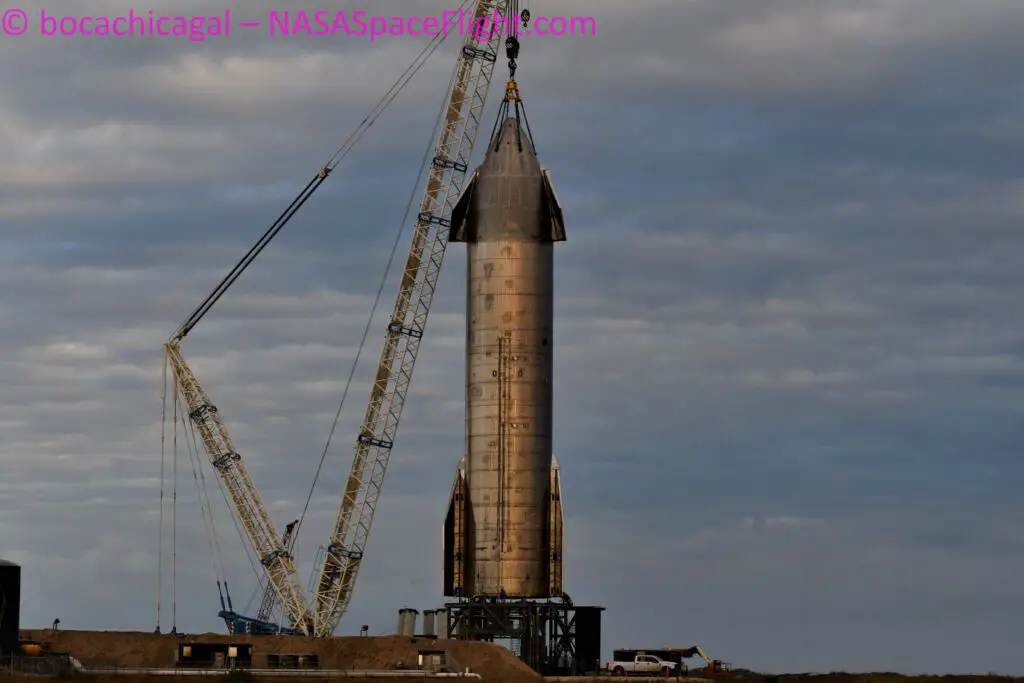 Starship SN9 rolled to launch site – Super Heavy construction ramps up