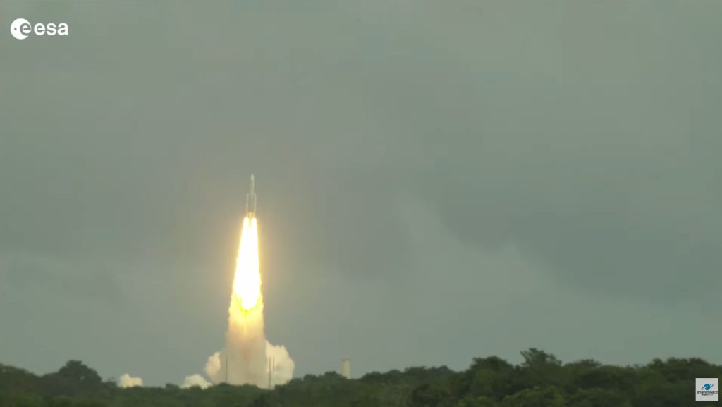 ESA launches JUICE to Jupiter’s icy moons atop Ariane 5