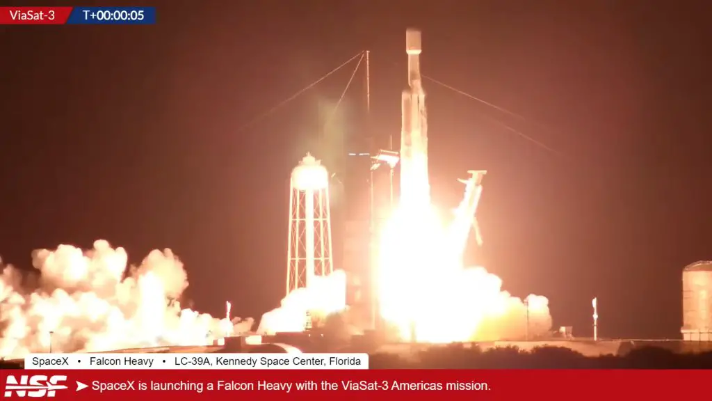 ViaSat-3 Americas launches on expendable Falcon Heavy