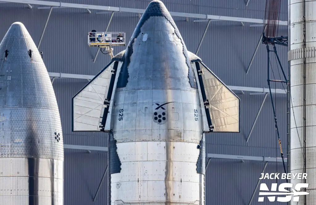 Ship 25 awaits rollout for full-stack of Starship Flight 2
