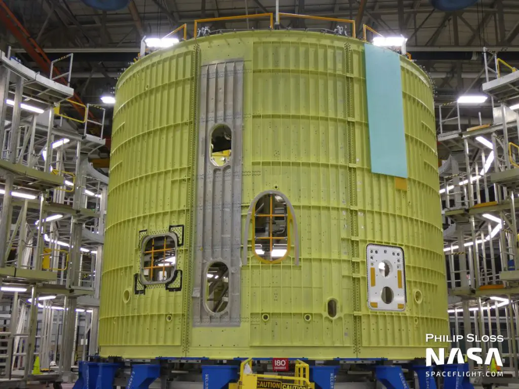 SLS Stages in assembly at MAF for future NASA Artemis launches