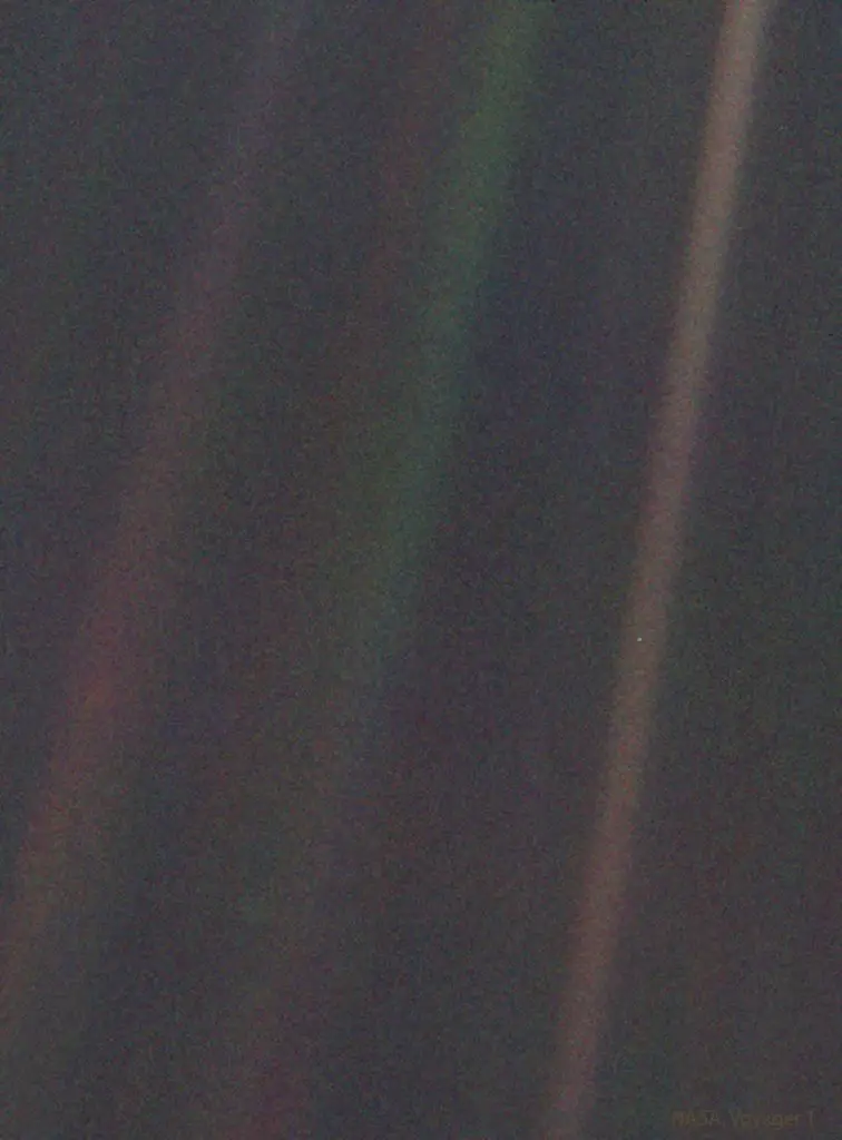 Voyager 1 Space Probe "Pale Blue Dot." Photograph