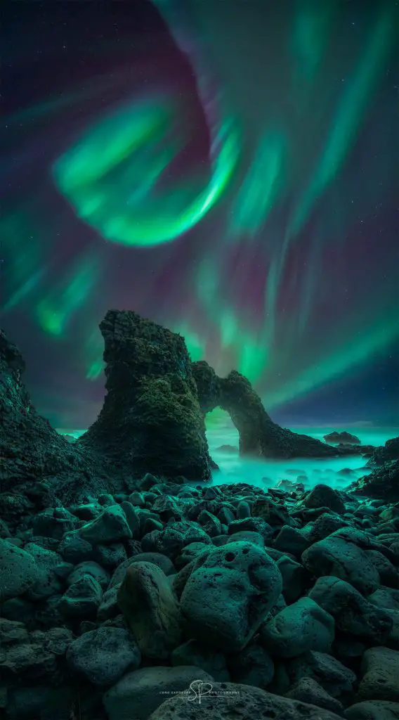 Spiral Aurora over Iceland