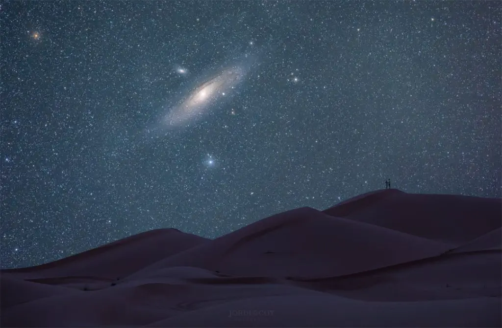 Andromeda over the Sahara Desert