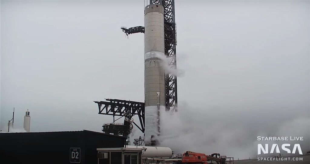 SpaceX begins stress-testing upgraded Super Heavy booster
