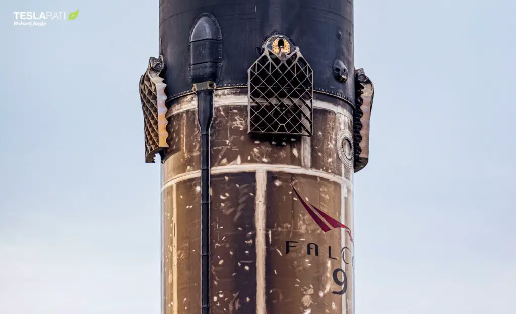 SpaceX’s sootiest Falcon 9 booster yet returns to port after record reuse