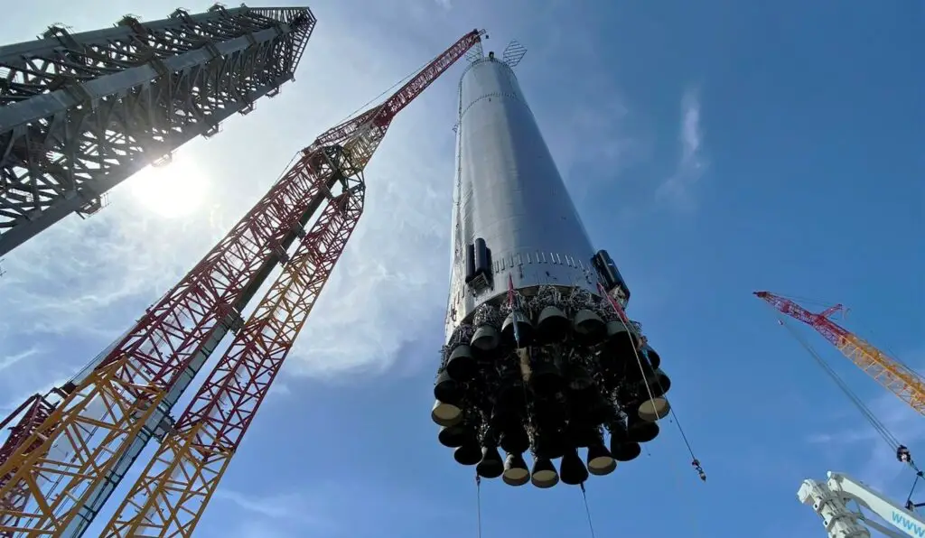 SpaceX reinstalling 29 Raptor engines on first orbital-class Starship booster