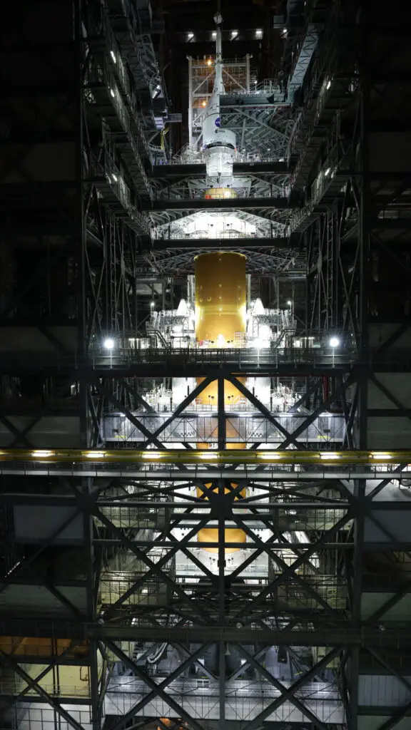 NASA Completes Mega-Moon Rocket Stacking, Invites Media to Learn More