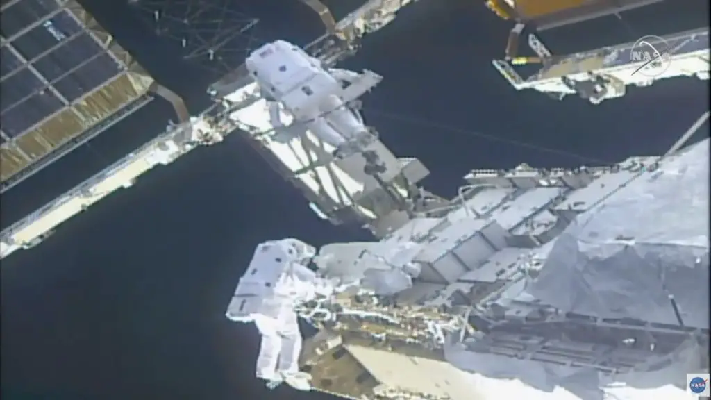 Astronauts complete spacewalk to prep for station power system upgrades